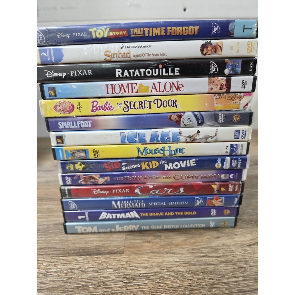 Lot Of 14 Kids Family Night DVD Movies Ice Age, Batman, Barbie, Mouse Hunt Etc.